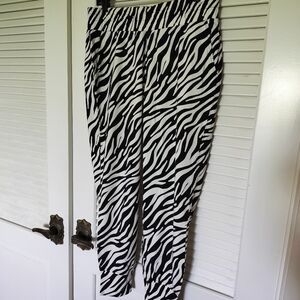 Cabi Zebra Print Jogger Pants Women's NWT Elastic Waist Size M